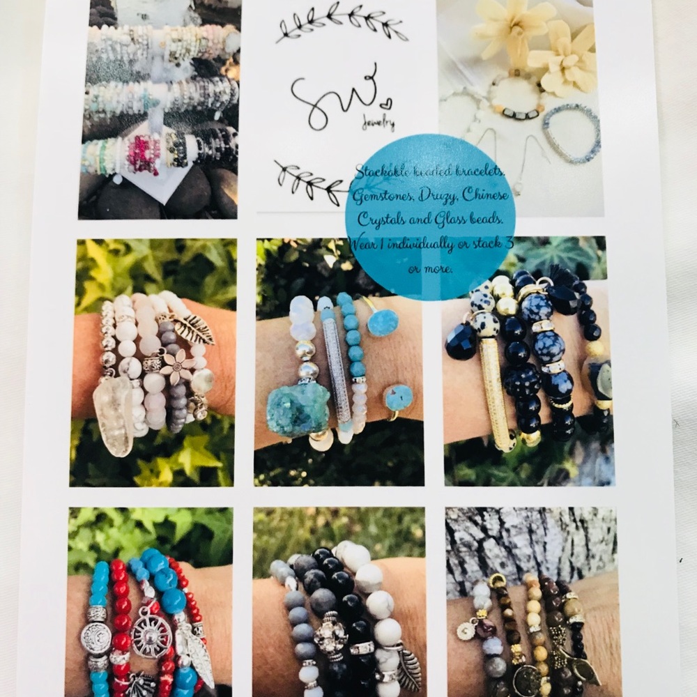 Gemstone Geode Gray Agate bracelets - Picture 3 of 4